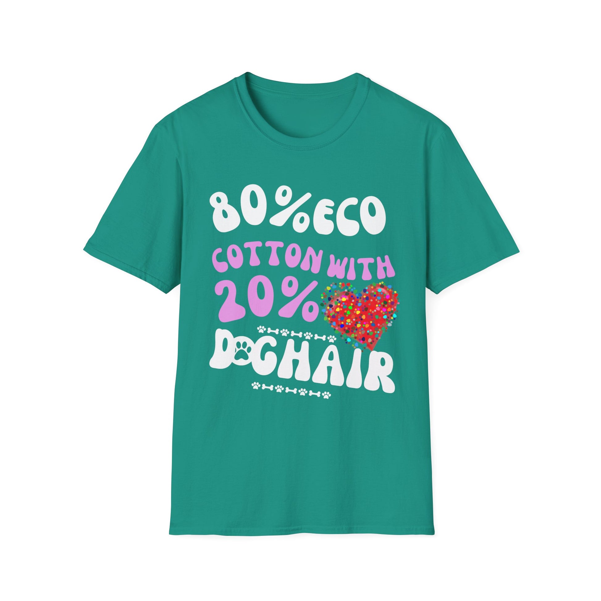 "80% COTTON 20% DOG HAIR" Unisex Softstyle T-Shirt by SniffWaggle'n'Walk™ - Sniff Waggle And Walk