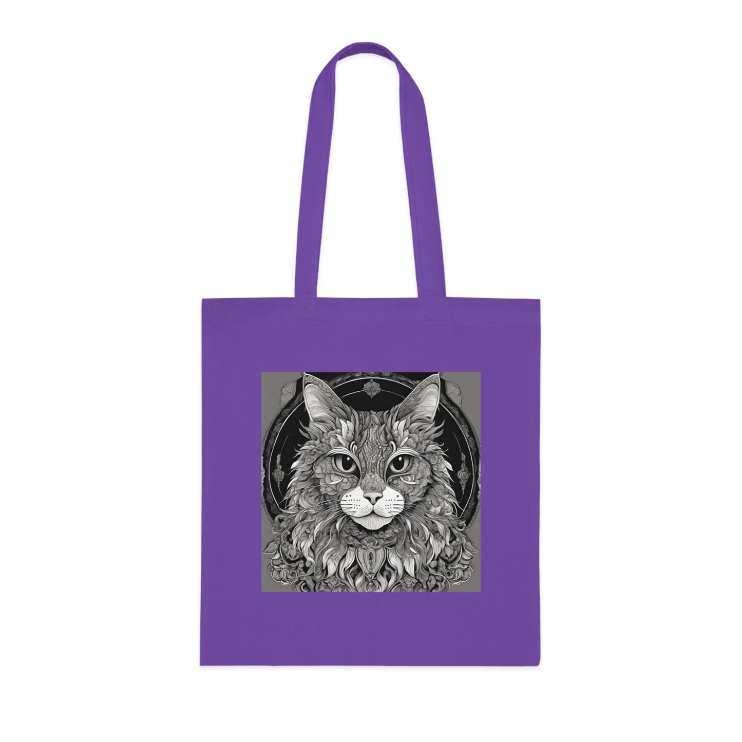 Cat Cotton Tote Bag with Front and Back Design