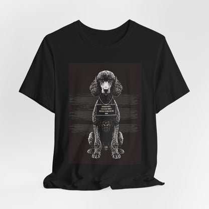 Poodle True Crime Night Shift t-shirt folded flat, black