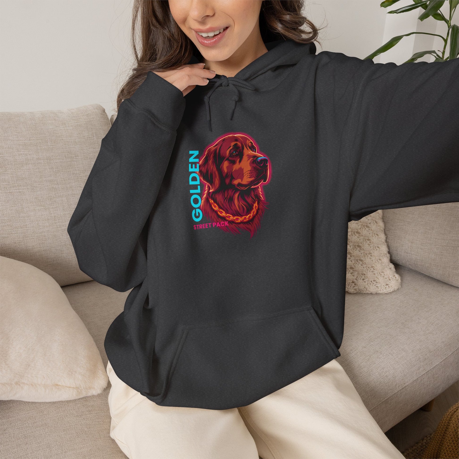 Golden Retriever hoodie with kangaroo pocket and drawcord hood
