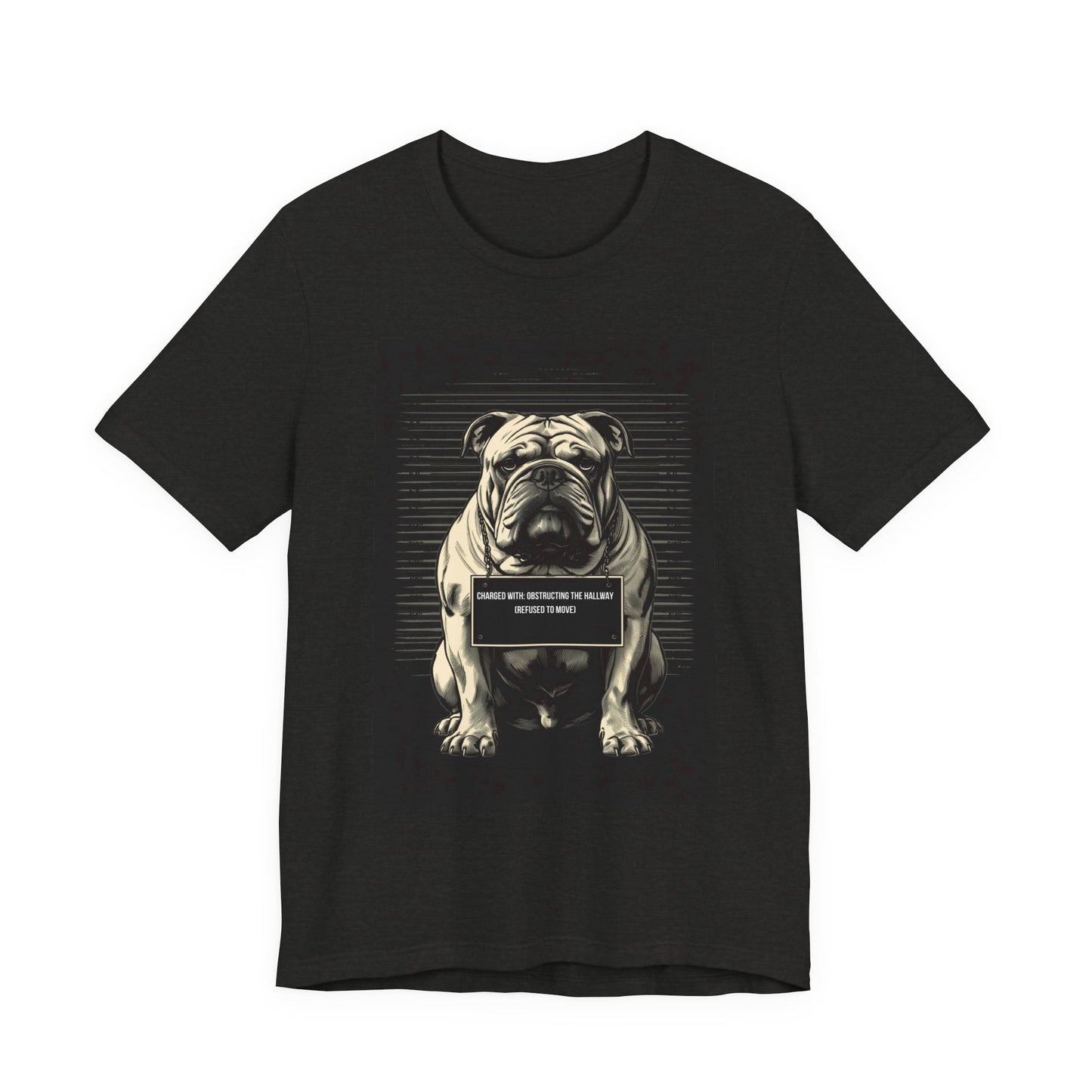 Size chart for the Bulldog True Crime Night Shift t-shirt