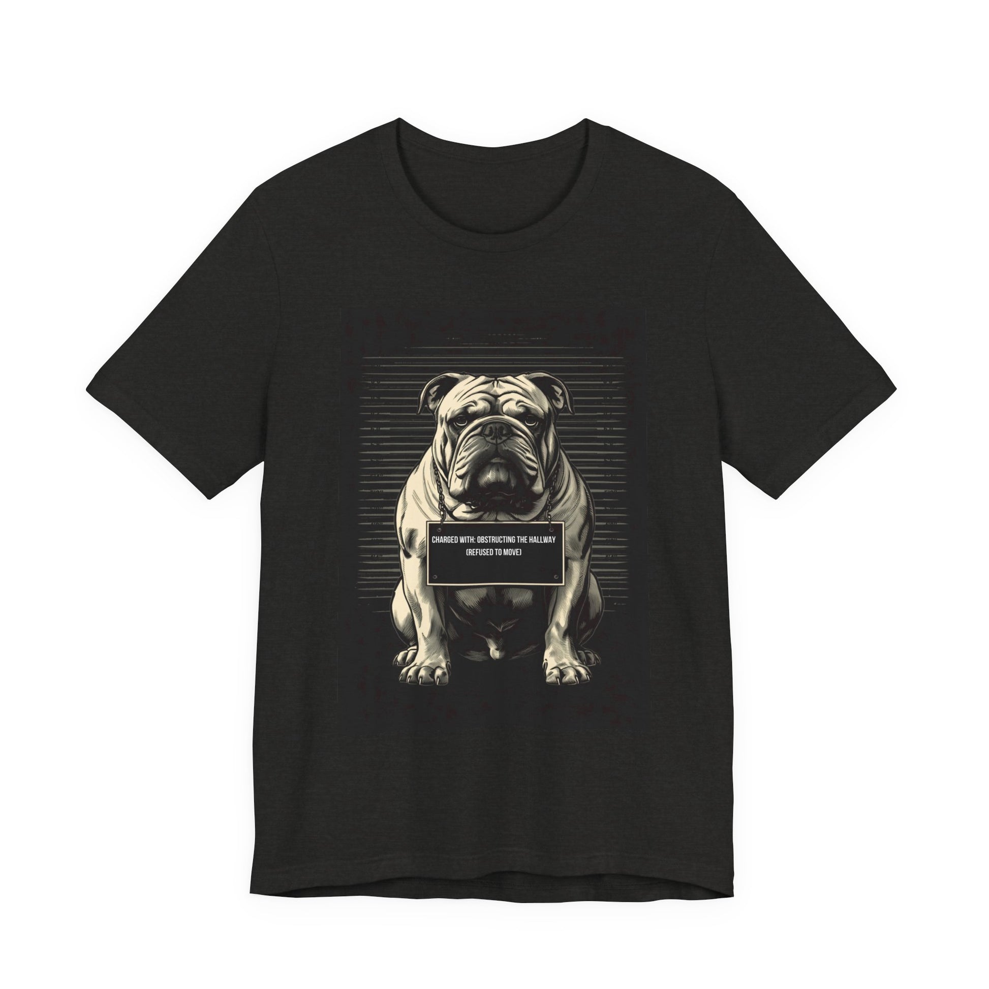 Size chart for the Bulldog True Crime Night Shift t-shirt