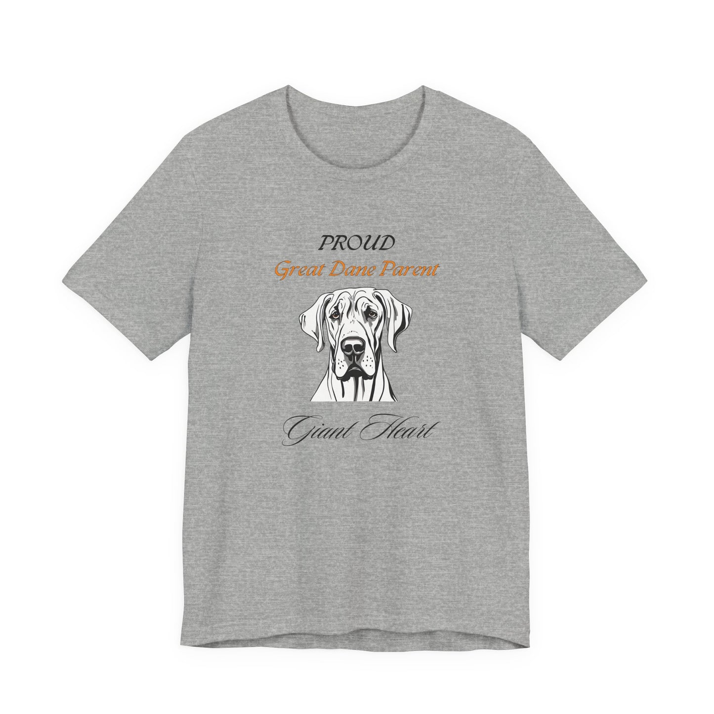 Proud Great Dane Parent t-shirt in Athletic Heather, front view