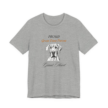 Proud Great Dane Parent t-shirt in Athletic Heather, front view