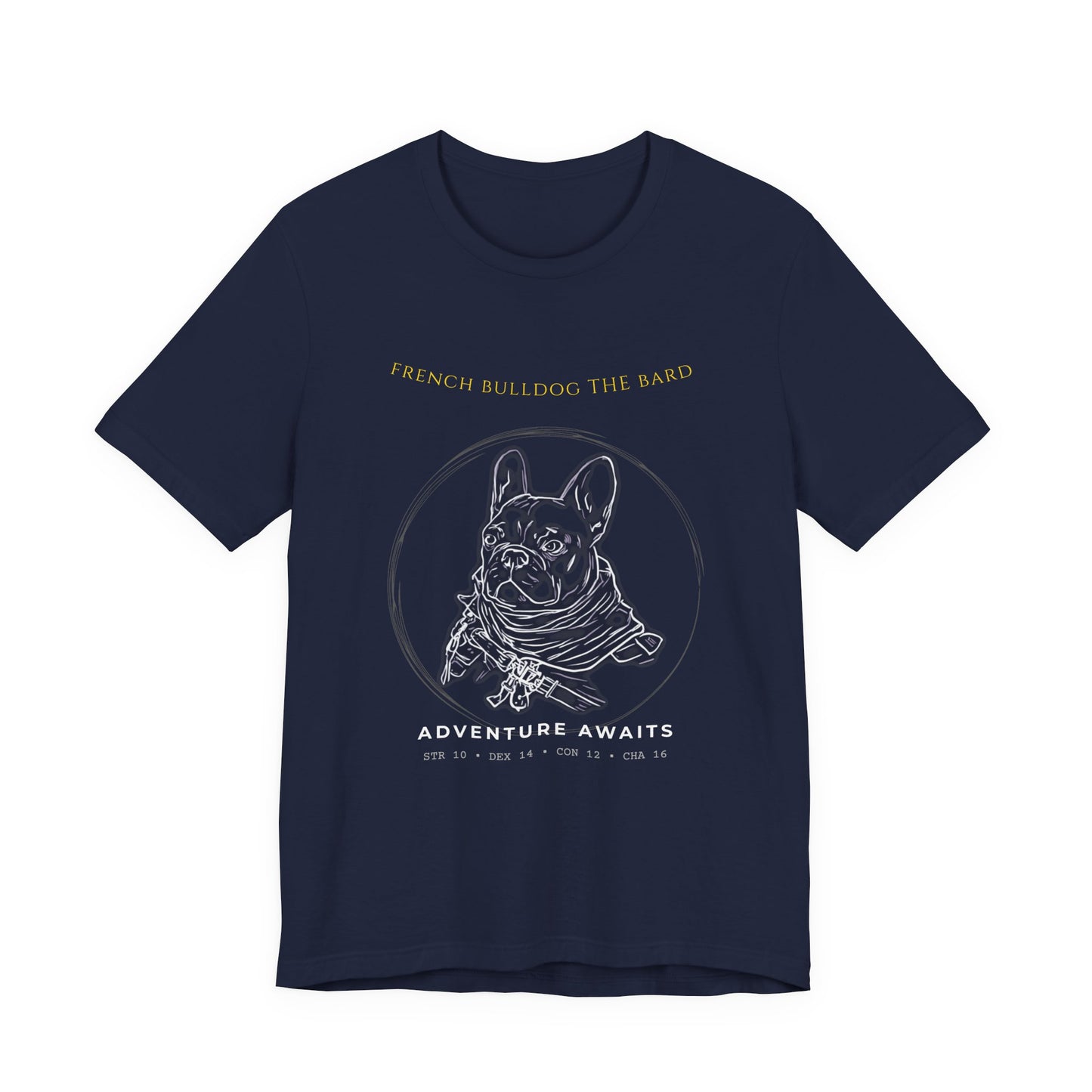 French Bulldog the bard Adventure T-Shirt — "Adventure Awaits" Graphic Tee
