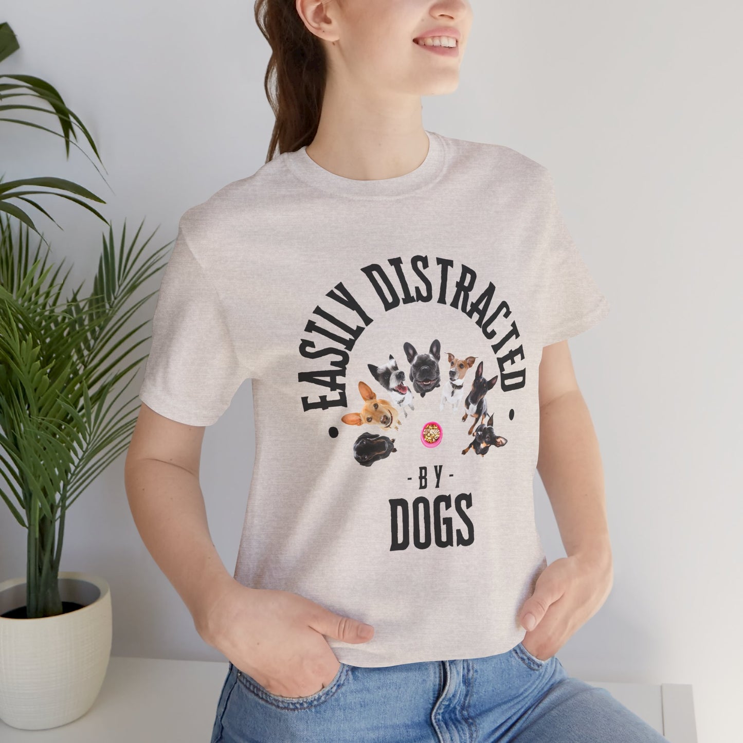 Easily Distracted by Dogs T-Shirt — Lavender Blue — PETA approved — SniffWaggleNWalk™