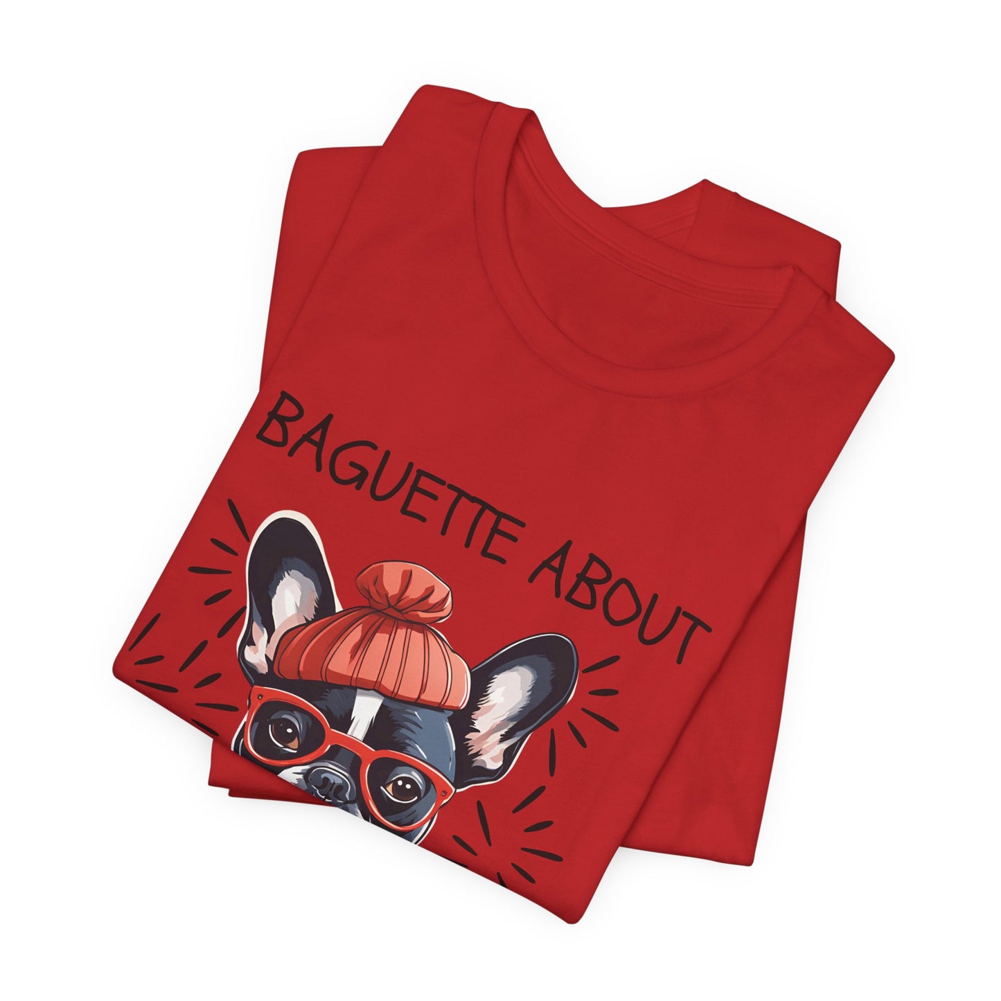French Bulldog baguette pun tee all four colourways — SniffWaggleNWalk™