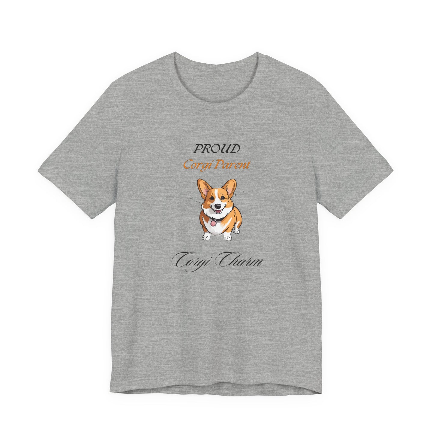 Proud Corgi Parent t-shirt in Athletic Heather, front view