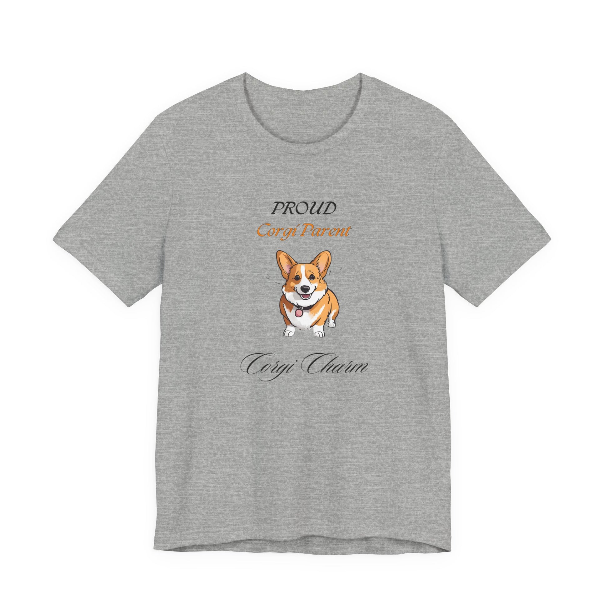 Proud Corgi Parent t-shirt in Athletic Heather, front view