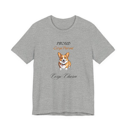 Proud Corgi Parent t-shirt in Athletic Heather, front view