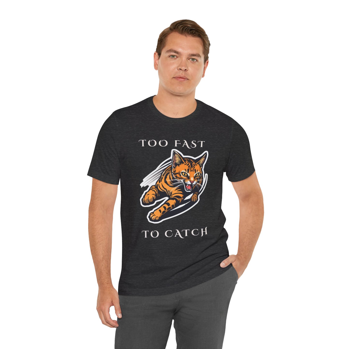 Too Fast To Catch Cat T-Shirt — Retro Racing Tiger Graphic Tee