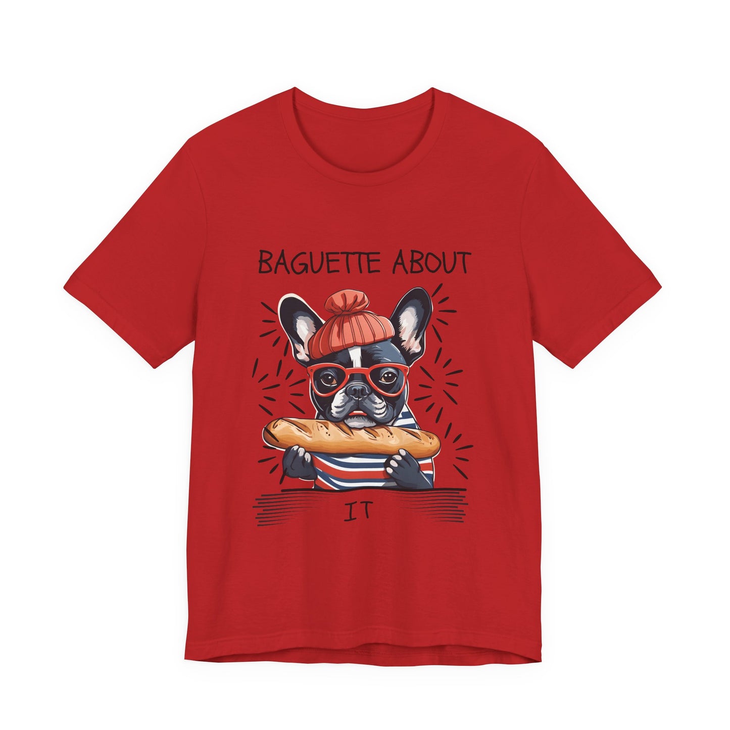 French Bulldog baguette pun T-shirt in Navy — SniffWaggleNWalk™