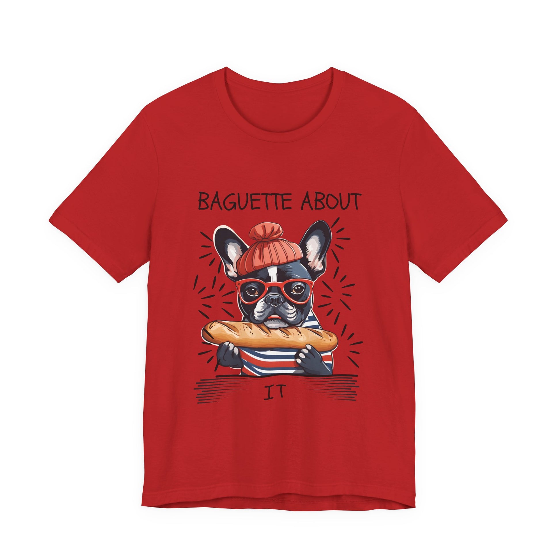 French Bulldog baguette pun T-shirt in Navy — SniffWaggleNWalk™
