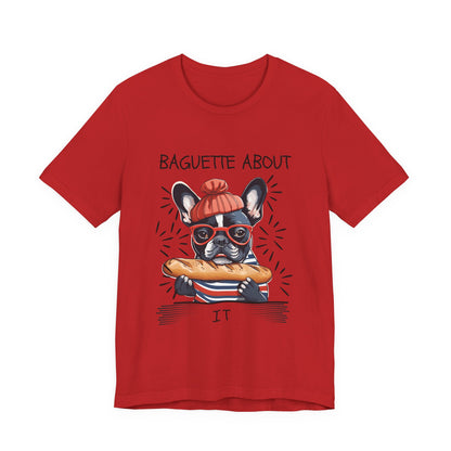 French Bulldog baguette pun T-shirt in Navy — SniffWaggleNWalk™