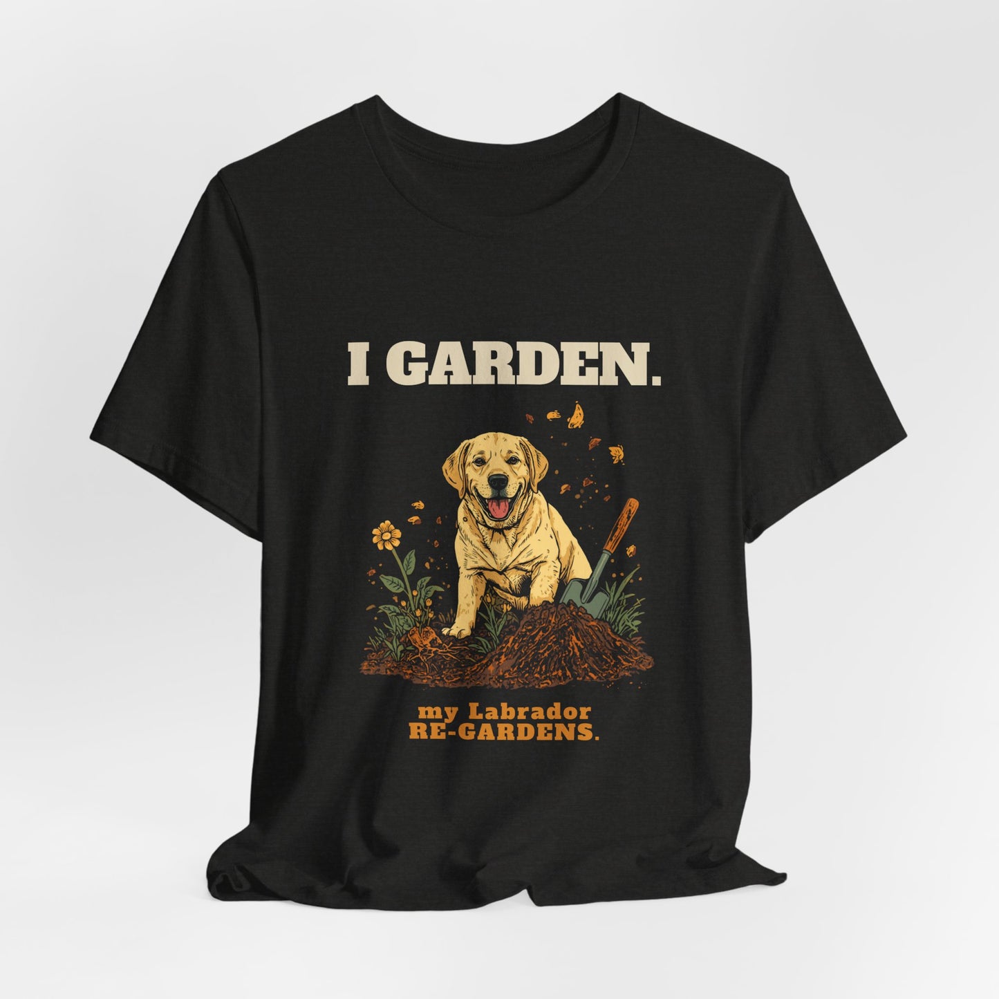 Funny Labrador gardening t-shirt gift for allotment lovers