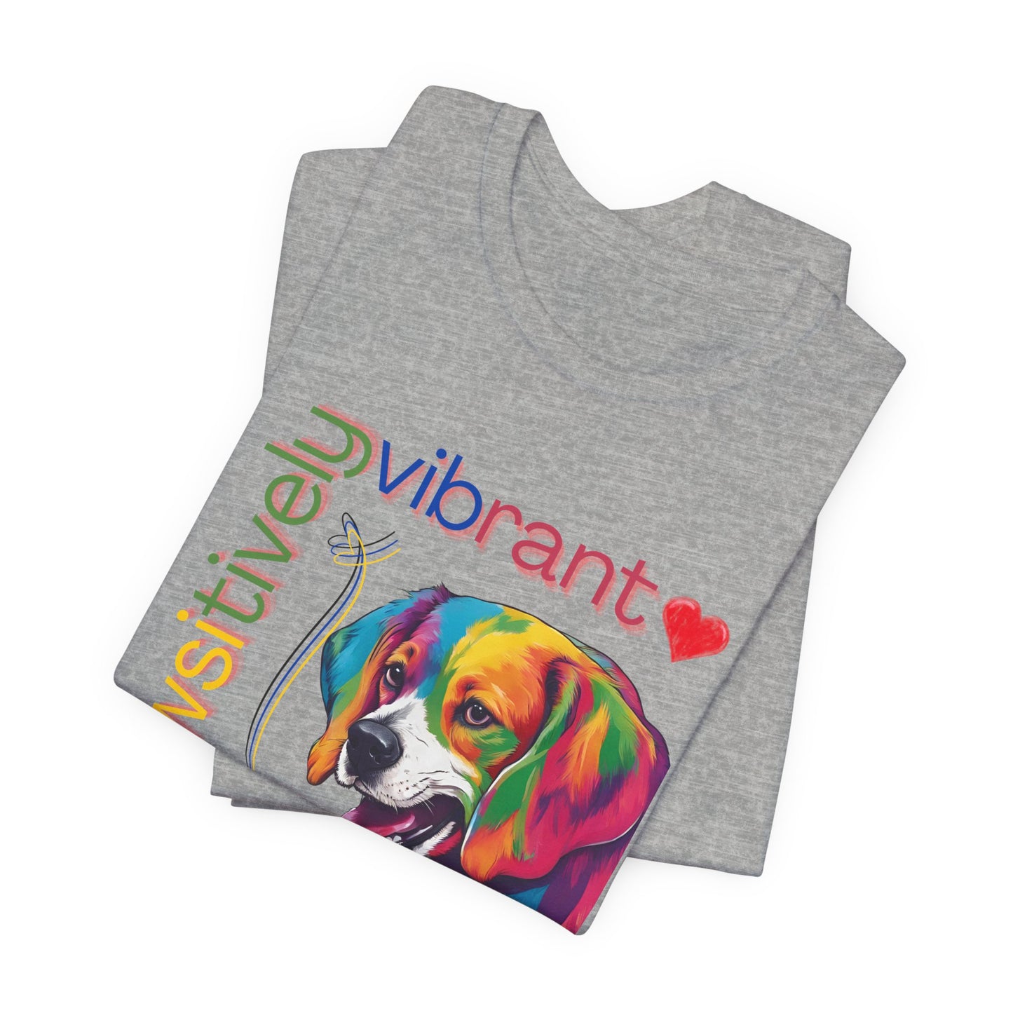 Pawsitively Vibrant T-Shirt — full pop-art beagle print