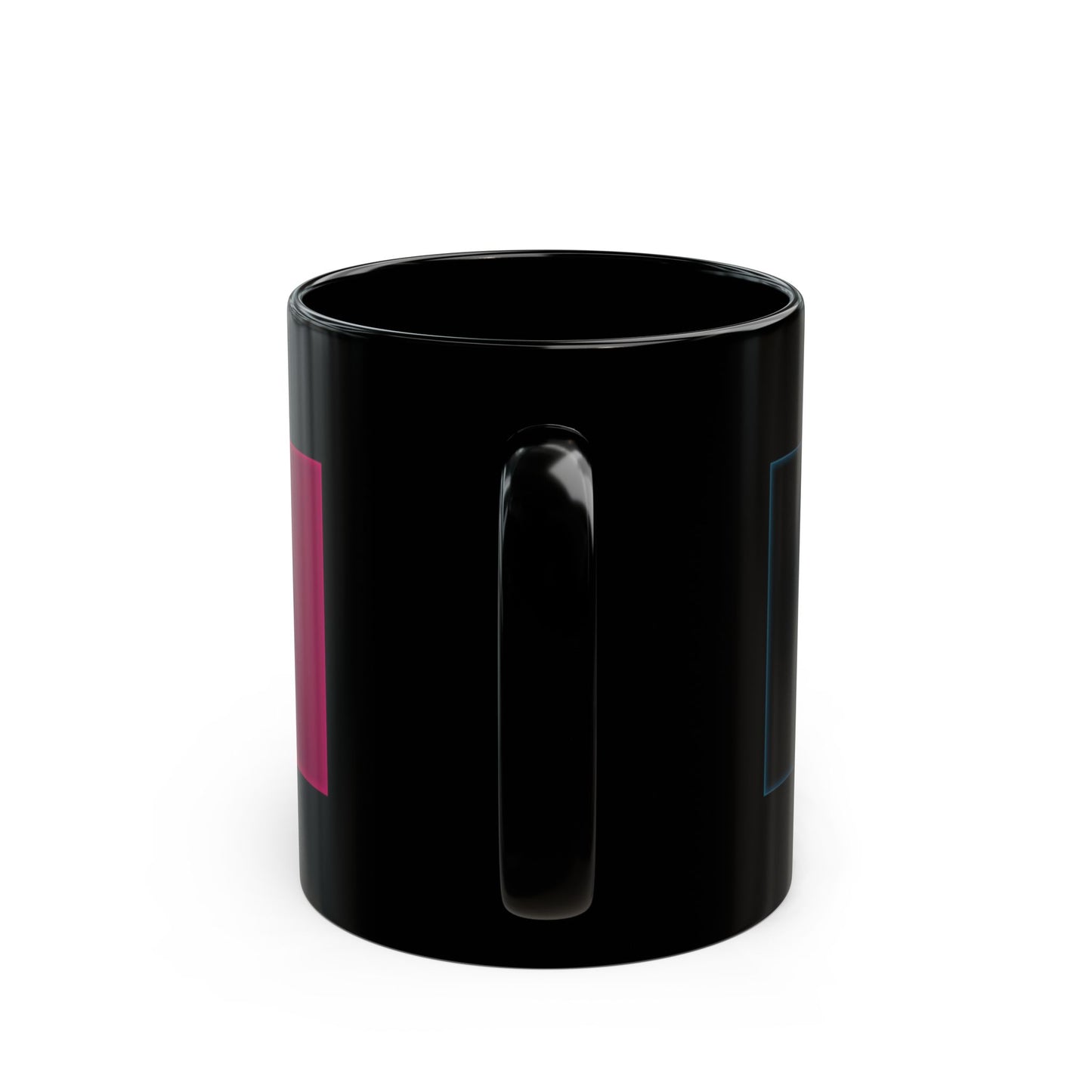 Neon French Bulldog Black Coffee Mug — Colorful Dog Portrait 11oz/15oz