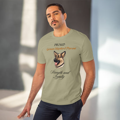 PROUD GERMAN SHEPHARD PARENT. "strength and loyalty" Dog Themed Soft Organic T-shirt - Unisex - Sniff Waggle And Walk