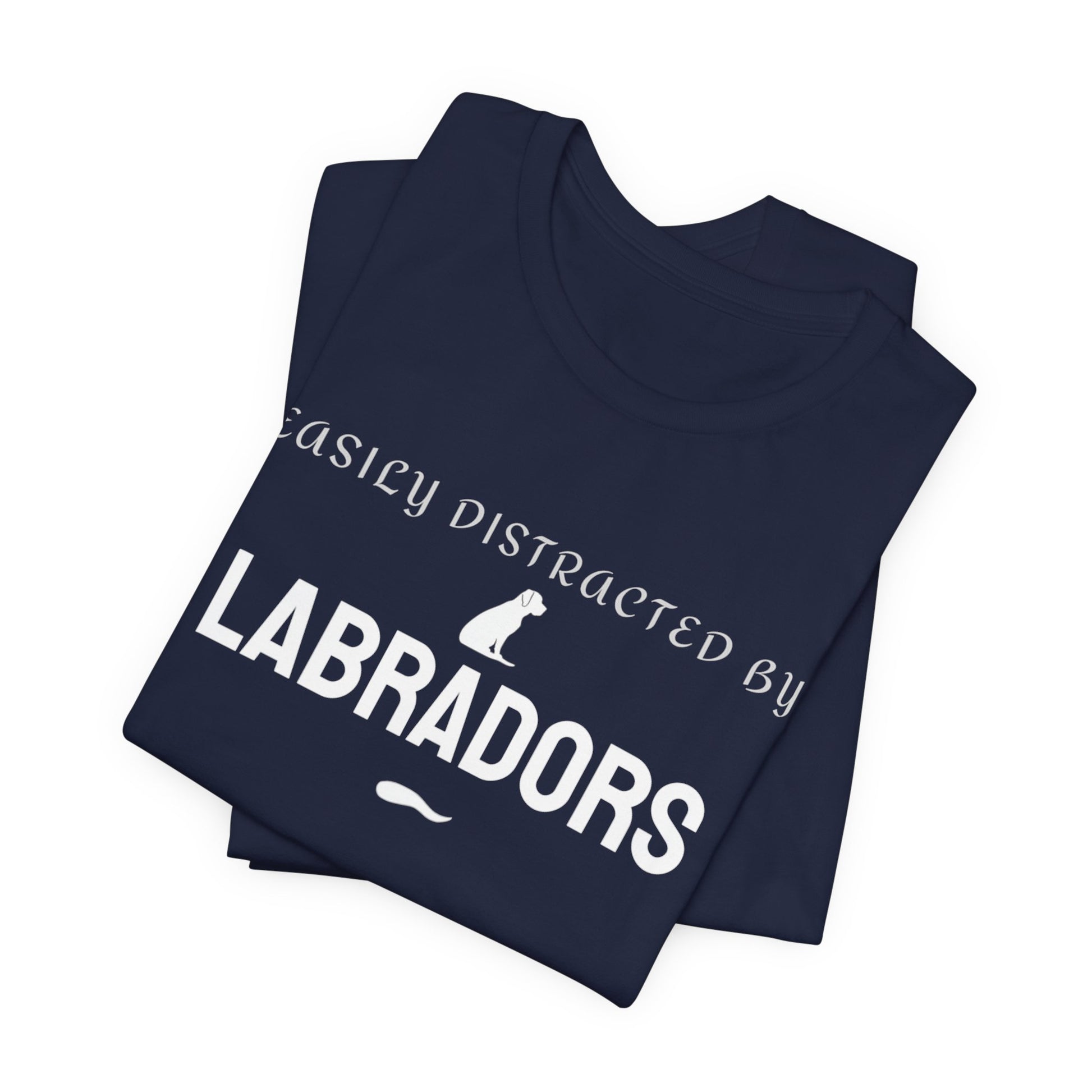 Black Easily Distracted by Labradors tee, soft Bella Canvas unisex fit