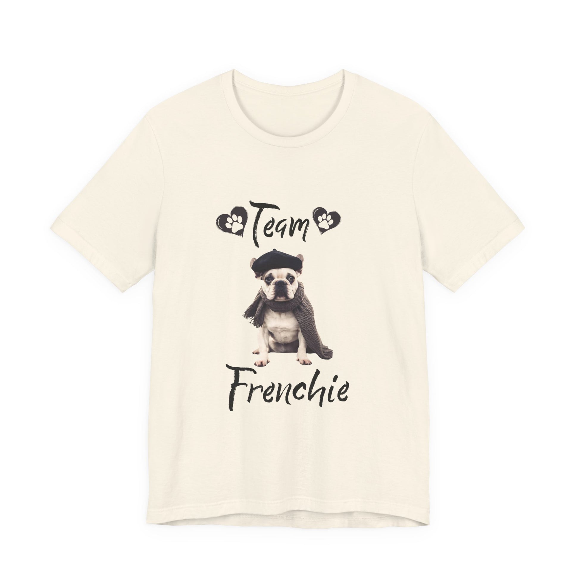 Team Frenchie French Bulldog t-shirt in White, front view