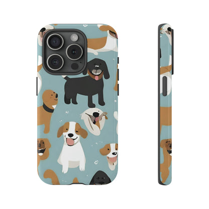 Sniffwagglendwalk™ Multi Dog Design Tough Phone Case. - Sniff Waggle And Walk