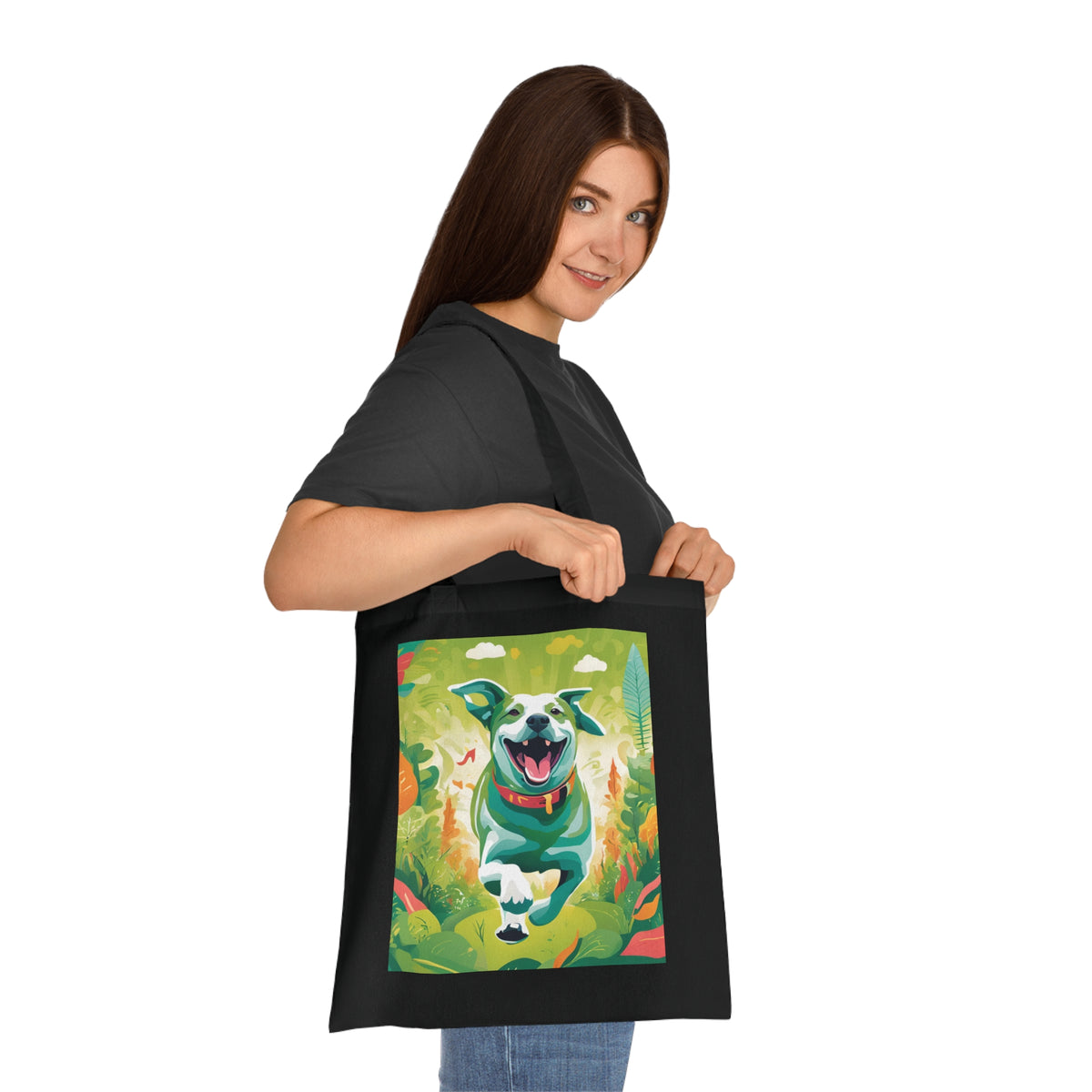 SniffWaggleNWalk™ running dog tote — interior view showing spacious open compartment