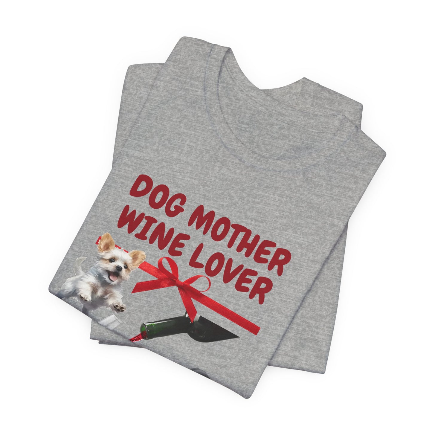 Dog Mother Wine Lover t-shirt styled outfit, lifestyle photo