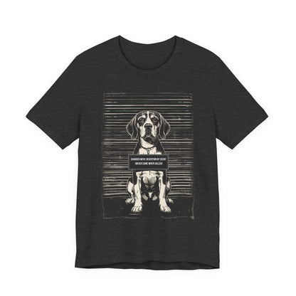 Full design view of the Beagle True Crime Night Shift t-shirt