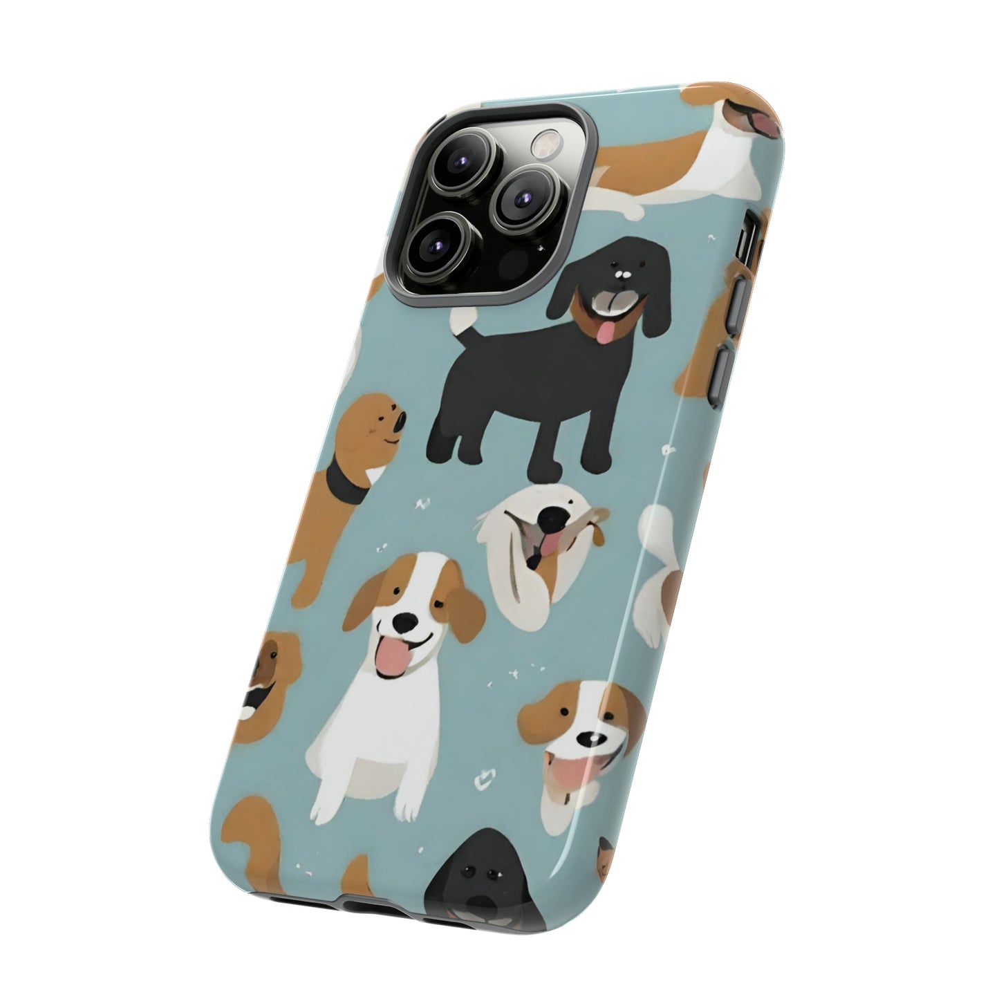 Sniffwagglendwalk™ Multi Dog Design Tough Phone Case. - Sniff Waggle And Walk