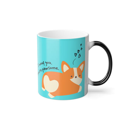 I Woof You, Color Morphing Mug, 11oz - Sniff Waggle And Walk