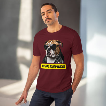 "BULLDOG SQUAD LEADER" Organic Creator T-shirt - Unisex by SniffWaggleAndWalk™ - Sniff Waggle And Walk