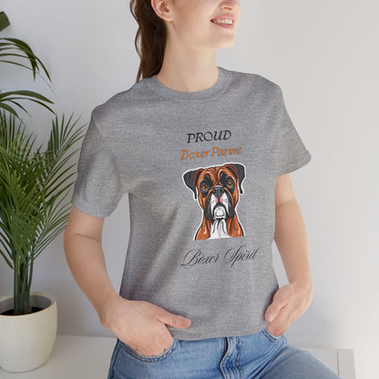 Proud Boxer Parent t-shirt close-up of the double-needle hem stitching