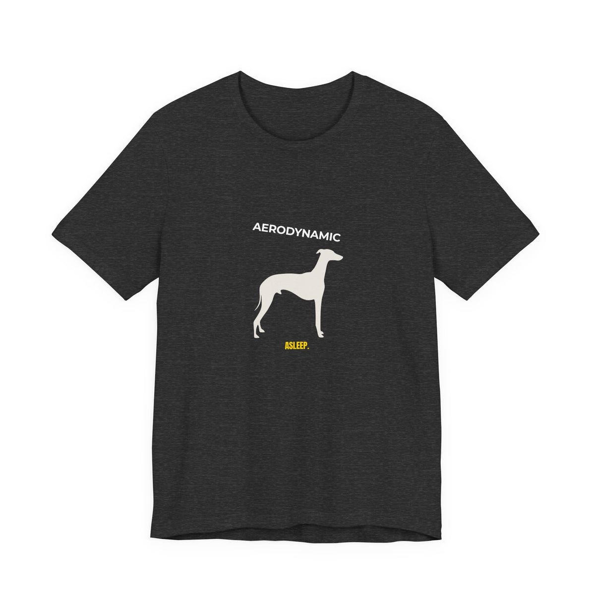 Aerodynamic Greyhound T‑Shirt — Silhouette Dog Graphic Tee — SniffWaggleNWalk™