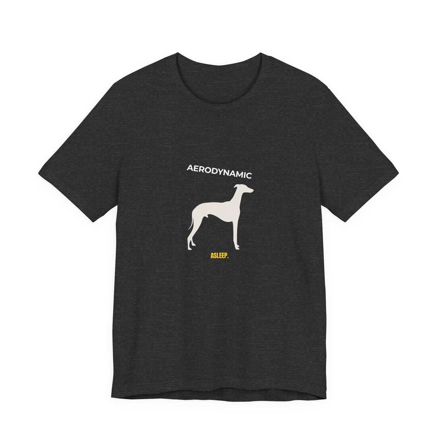 Aerodynamic Greyhound T‑Shirt — Silhouette Dog Graphic Tee (Includes "AERODYNAMIC")