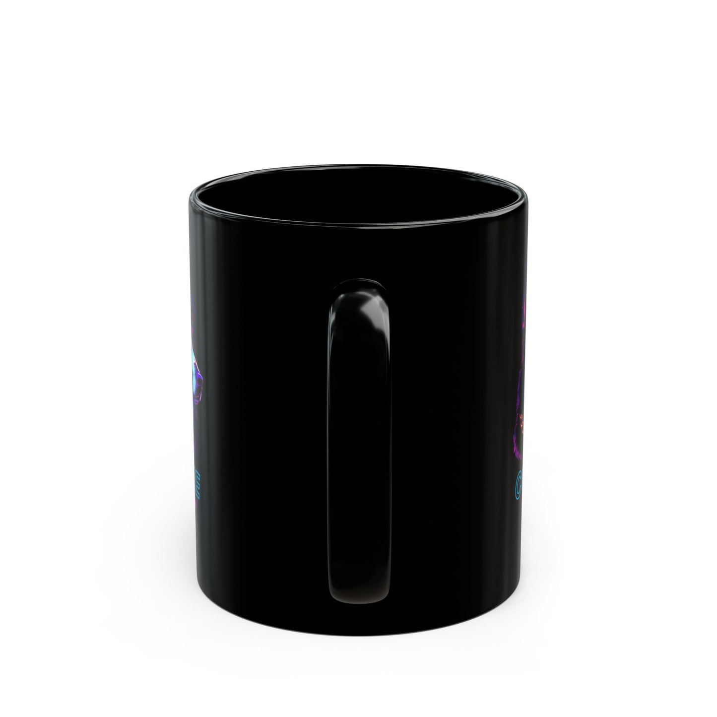 Collie Street Pack Black Mug — Neon Collie Dog Coffee Mug (11oz/15oz)