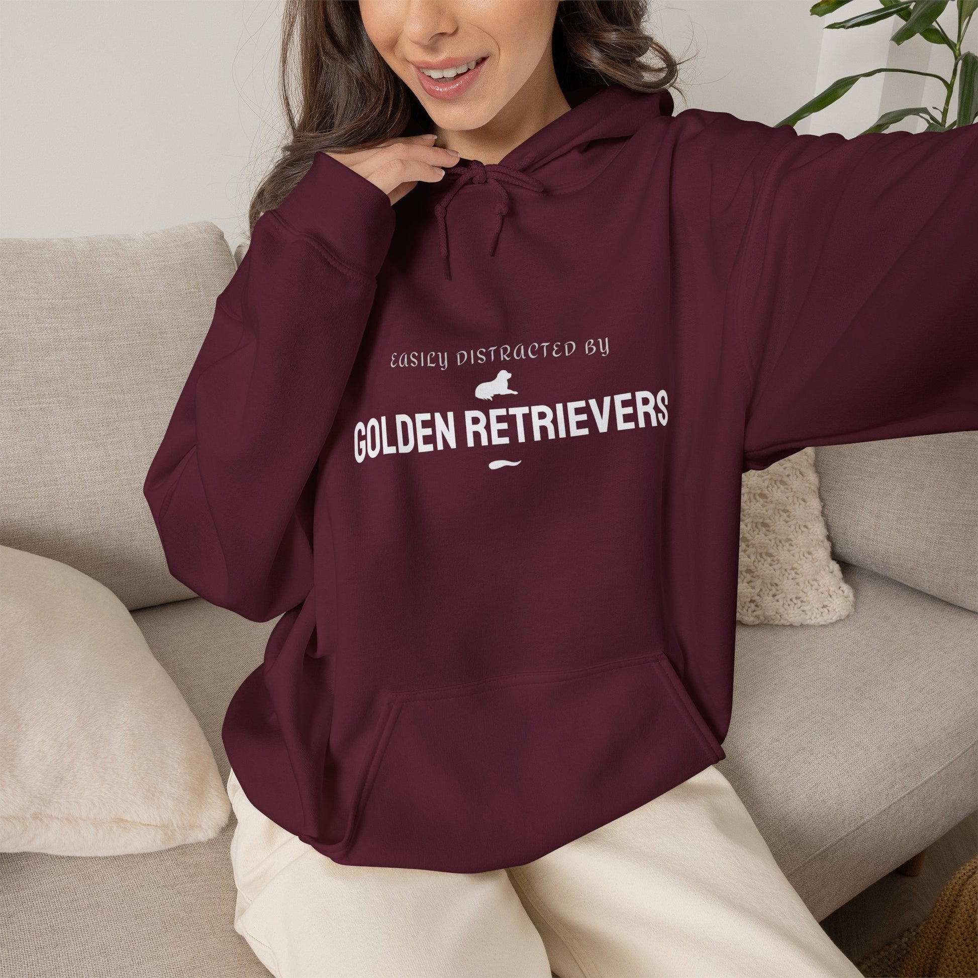 Golden Retriever lover funny hoodie navy colourway