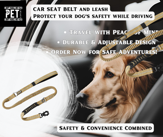 Shock Absorbing seat belt and leash by Sniffwaggleandwalk™