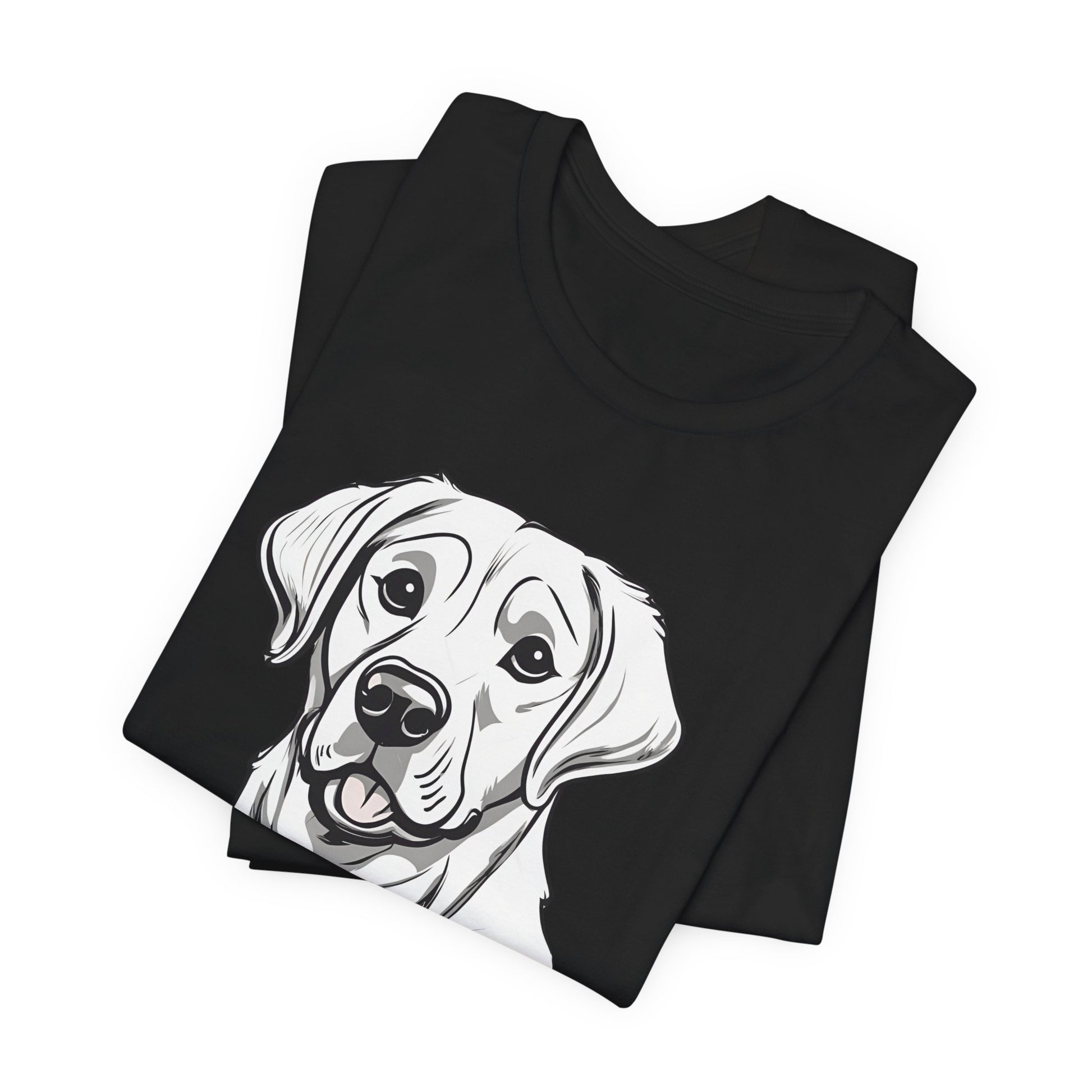 GOT LAB? Labrador slogan t-shirt in Black, folded view