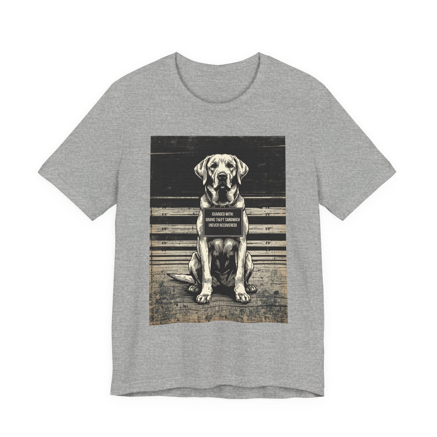 Labrador True Crime Night Shift t-shirt, dark grey heather, back view