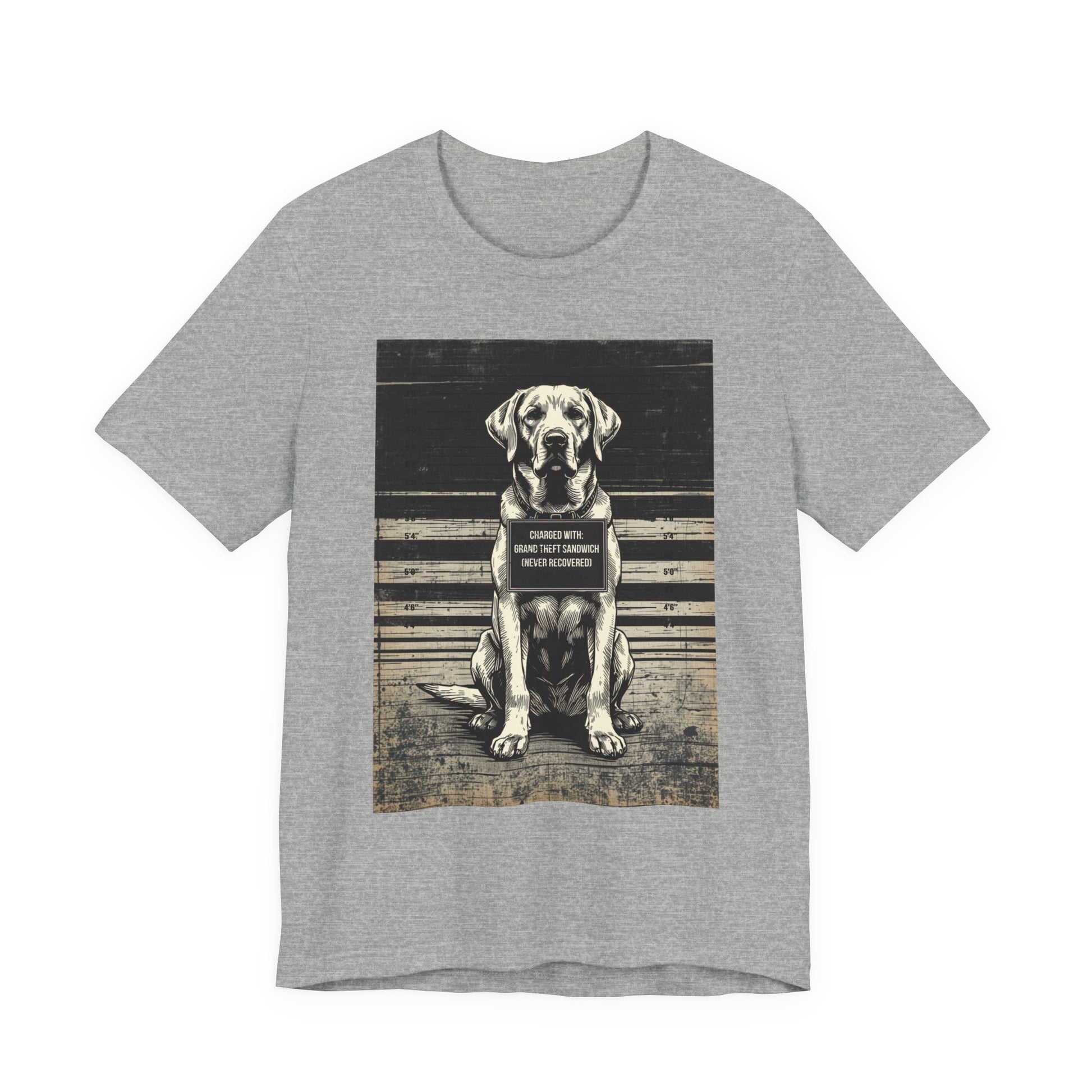 Labrador True Crime Night Shift t-shirt, dark grey heather, back view