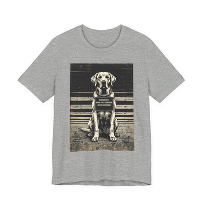 Labrador True Crime Night Shift t-shirt, dark grey heather, back view