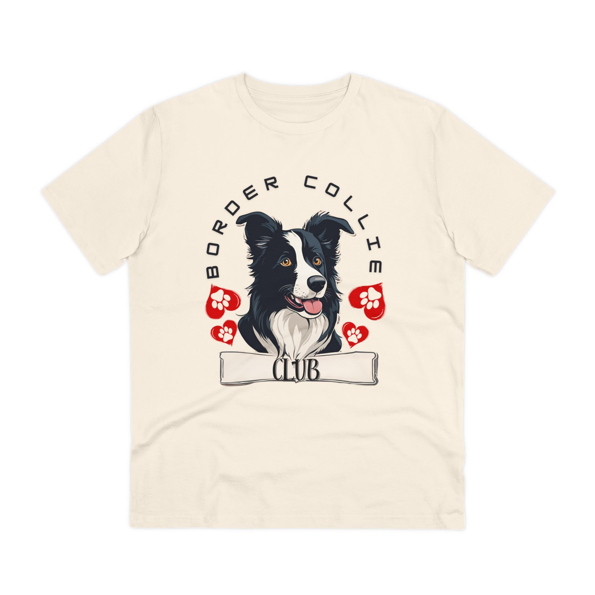 "BORDER COLLIE CLUB" Organic Creator T-shirt - Unisex SniffWaggleAndWalk™ - Sniff Waggle And Walk