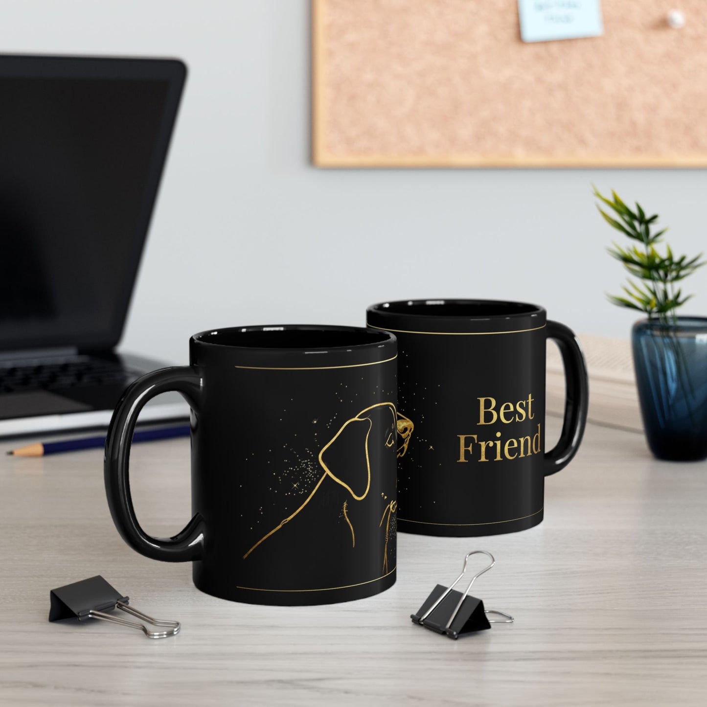 labrador Best Friend Dog Mug — Black Ceramic Coffee Cup (11oz, 15oz)