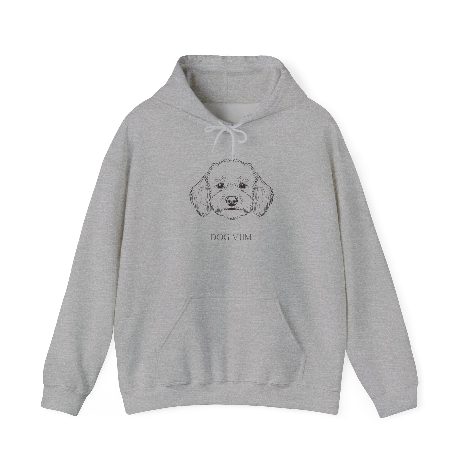 Cockapoo Dog Mum hoodie unisex relaxed fit on model