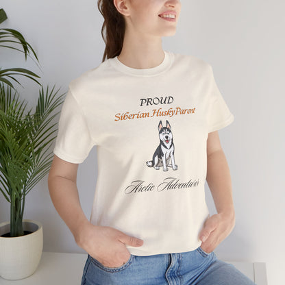 Proud Siberian Husky Parent t-shirt folded, showing fabric texture
