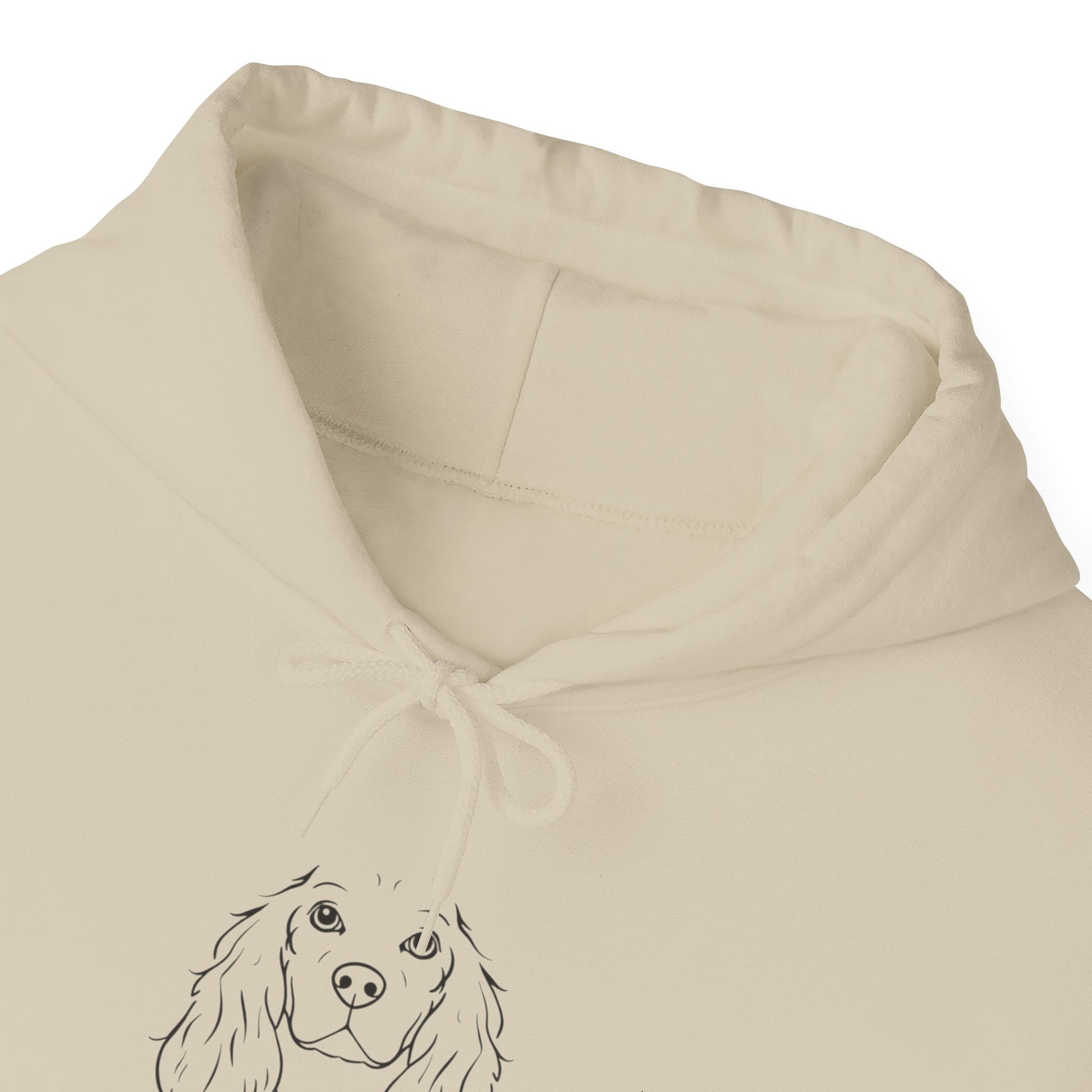 Cocker Spaniel Dog Mum line art hoodie front view