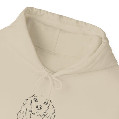 Cocker Spaniel Dog Mum line art hoodie front view