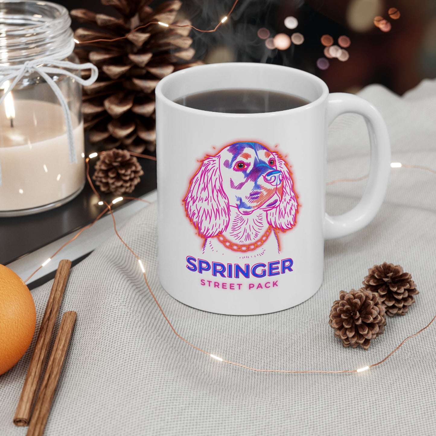 Springer Spaniel Street Pack Ceramic Mug — 11oz & 15oz