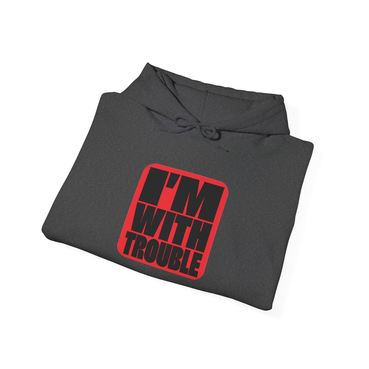 I'm With Trouble Hoodie - Funny Retro Red Graphic Pullover