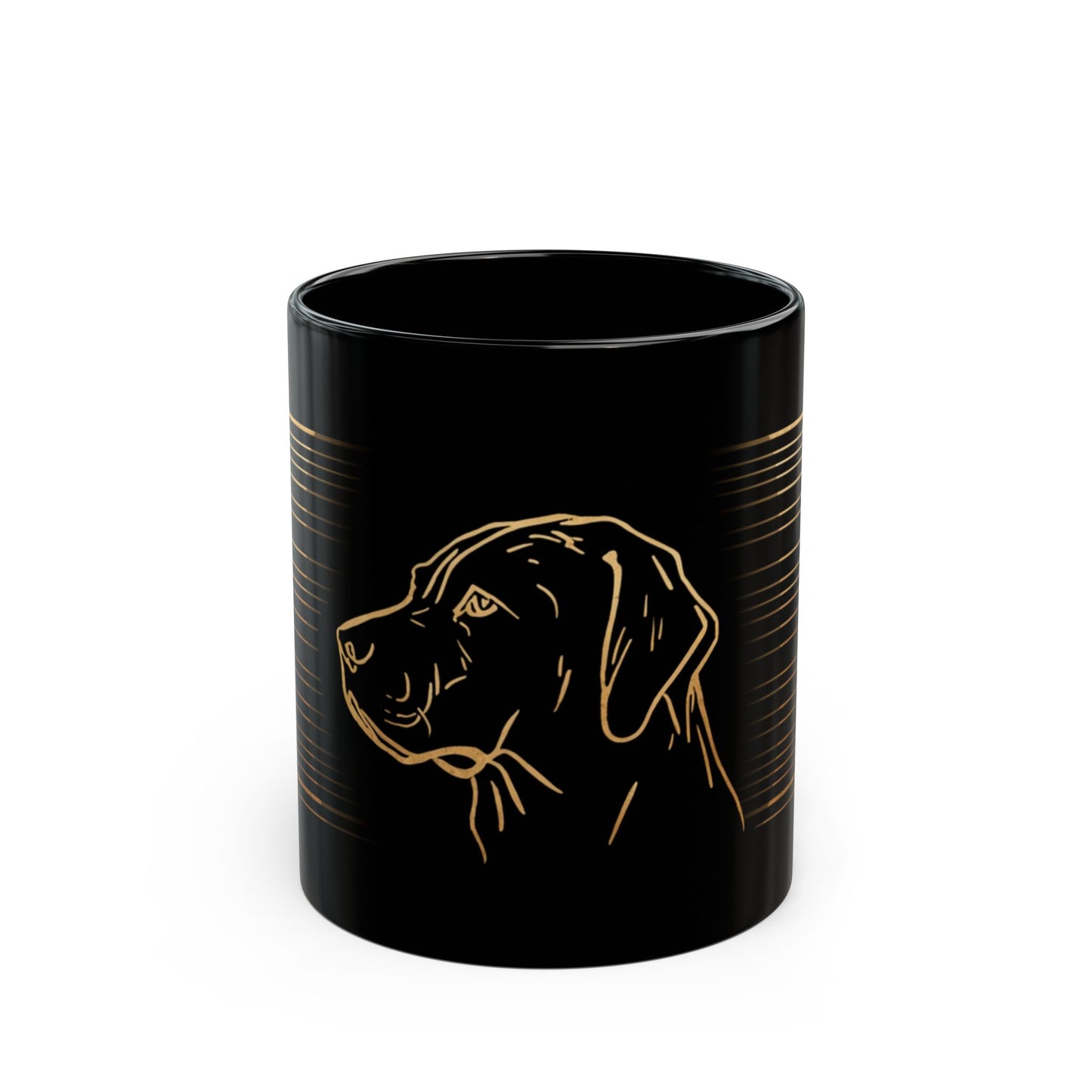 Golden Labrador Outline Black Mug – Dog Lover Coffee Cup (11oz & 15oz)